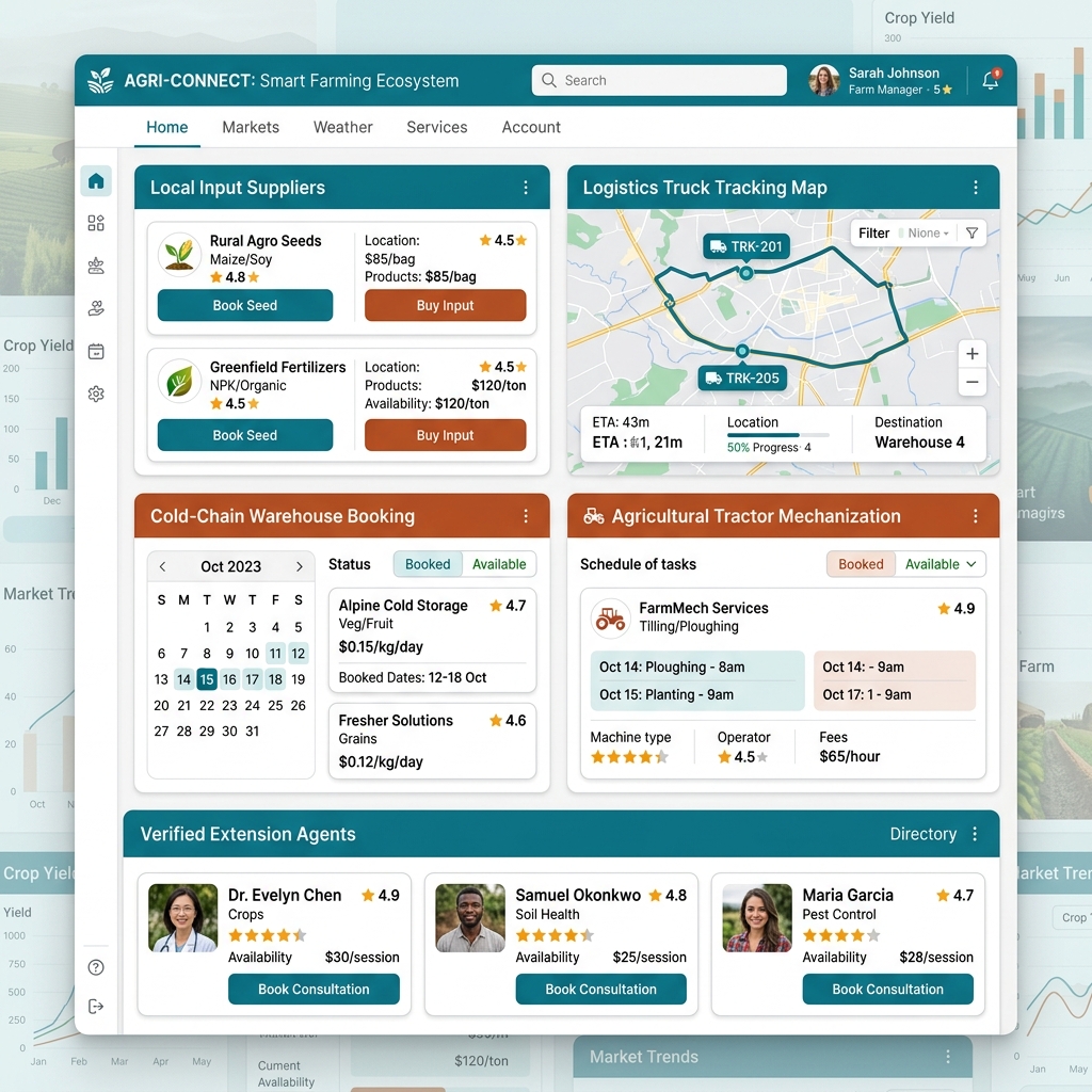 AgricTrail Services connecting farmers and agribusinesses to inputs, logistics, warehousing, mechanization and service providers.